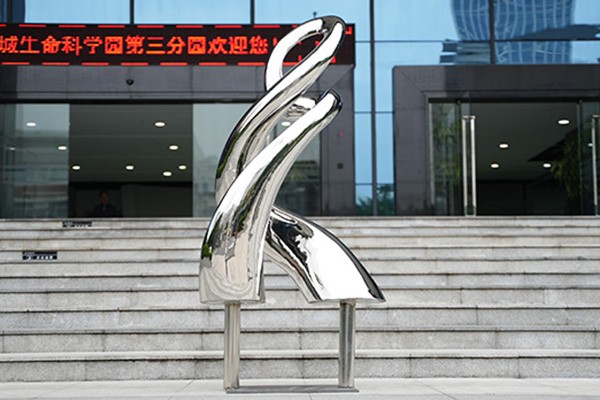 Polished Stainless Steel Twisting Abstract Sculpture for Outdoor Decoration